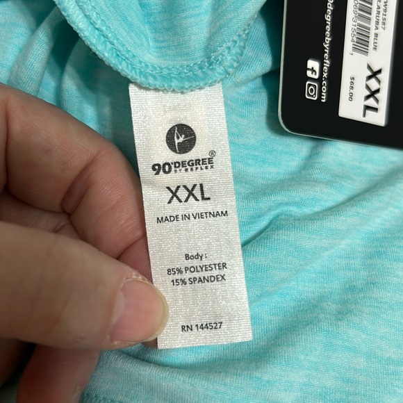 90 DEGREE BY REFLEX nwt Half Zip Pullover Hoodie Htr Aruba Blue. XXL - Picture 14 of 16